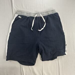 Lacoste Sleepwear Mens Lounge Shorts Blue Pockets Casual Size Large